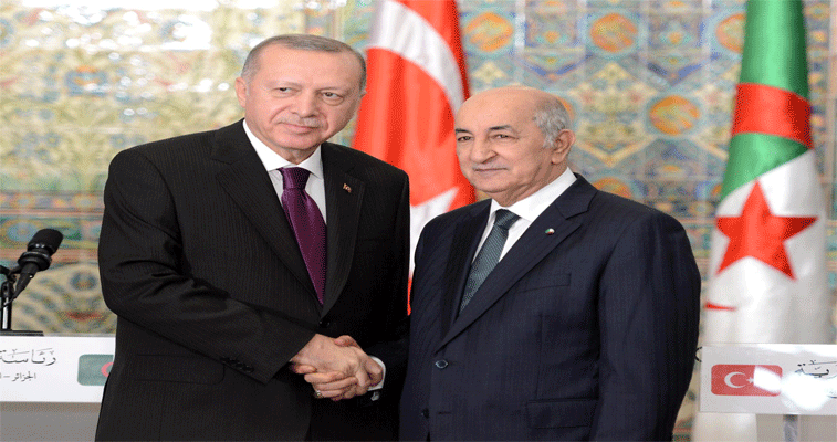 الرئيسان تبون و أردوغان  يؤكدان: رفــع المبــــادلات إلــى 5 ملاييـــر دولار وتـــــوافق حــــول الحــــلّ في ليبيـــــا 